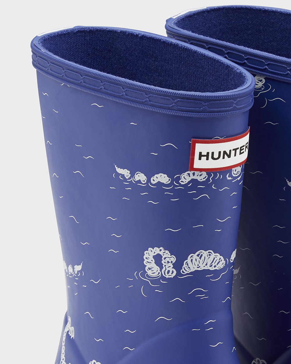 Bottes de Pluie Hunter Original First Classic Nessie Print Enfant Bleu XHOYGAB-01